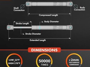 Alternative view of Front Hood Lift Support Gas Spring Shock Strut Compatible with Select Hyundai Models - Genesis Coupe 2010 2011 2012 2013 2014 2015