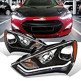Black Projector Plank LED Style Headlights for 13-15 Hyundai Genesis HID Model Coupe - Passenger and Driver Side