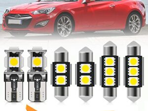 11pcs Genesis LED Interior Lights Bulb Kit for Hyundai Genesis Coupe 2010 2011 2012 2013 2014 2015 2016 Super Bright 6000K Map Trunk Lights Interior LED Light Bulbs