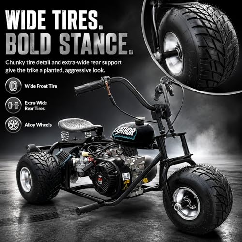 208cc Gas Drift Trike for Adults & Teens with Drift Rings - Image 3
