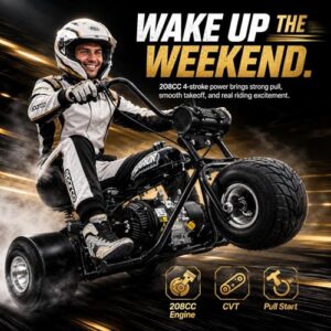 208cc Gas Off-Road Drift Trike for Adults & Teens - Image 6