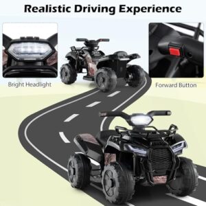 Kids ATV, 6V Battery Powered Electric Vehicle Four Wheeler Quad w/Storage Basket, Headlight, Horn, Music, MP3 & USB, Toddler 4 - Image 5