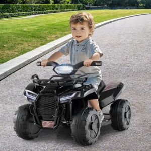 Kids ATV, 6V Battery Powered Electric Vehicle Four Wheeler Quad w/Storage Basket, Headlight, Horn, Music, MP3 & USB, Toddler 4 - Image 7